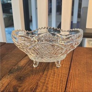 Vintage Clear Glass Decorative Bowl